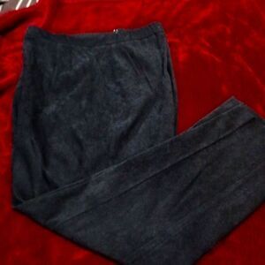 Black suede pants, satin lining